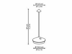 Discount Lámpara de mesa LED inalámbrica recargable y regulable Pina Pro Corten Azafrán Lámpara De Mesa