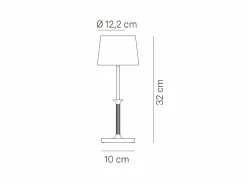 Online Lámpara de mesa LED Poldina Classic Zafferano, recargable y con regulador táctil - Diseño elegante, inalámbrica, color Blanco