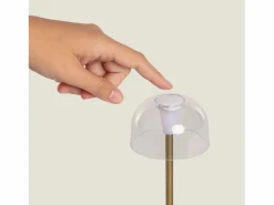 Ledkia Lámpara de Mesa LED Portátil para Exterior Metal con Batería Recargable Lendora Latón Dorado