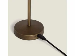 Ledkia Lámpara de Mesa LED Portátil para Exterior Metal con Batería Recargable Lendora Latón Dorado
