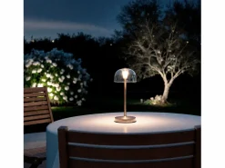 Ledkia Lámpara de Mesa LED Portátil para Exterior Metal con Batería Recargable Lendora Latón Dorado