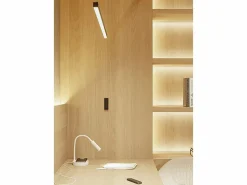 Lámpara de mesa LED Stem 5W blanca, luz cálida, carga inalámbrica y cabezal ajustable Blanco