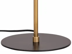 OZAIA Lámpara de mesa metálica, D. 26 x H.50 cm, Dorado y negro, KERRY