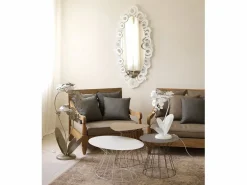 Best Lámpara de mesa pequeña Orchidea 38x20x57 cm en hierro cortado a láser Diseño floral moderno Conexión E14 Made in Italy Blanco