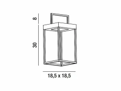 Lámpara de mesa solar y recargable CAGE de Perenz Mate H30cm Blanco