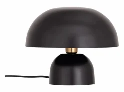 Clearance OZAIA Lámpara de mesa tipo seta de metal, D. 31 x Alt. 25 cm, , SIDNEY Negro