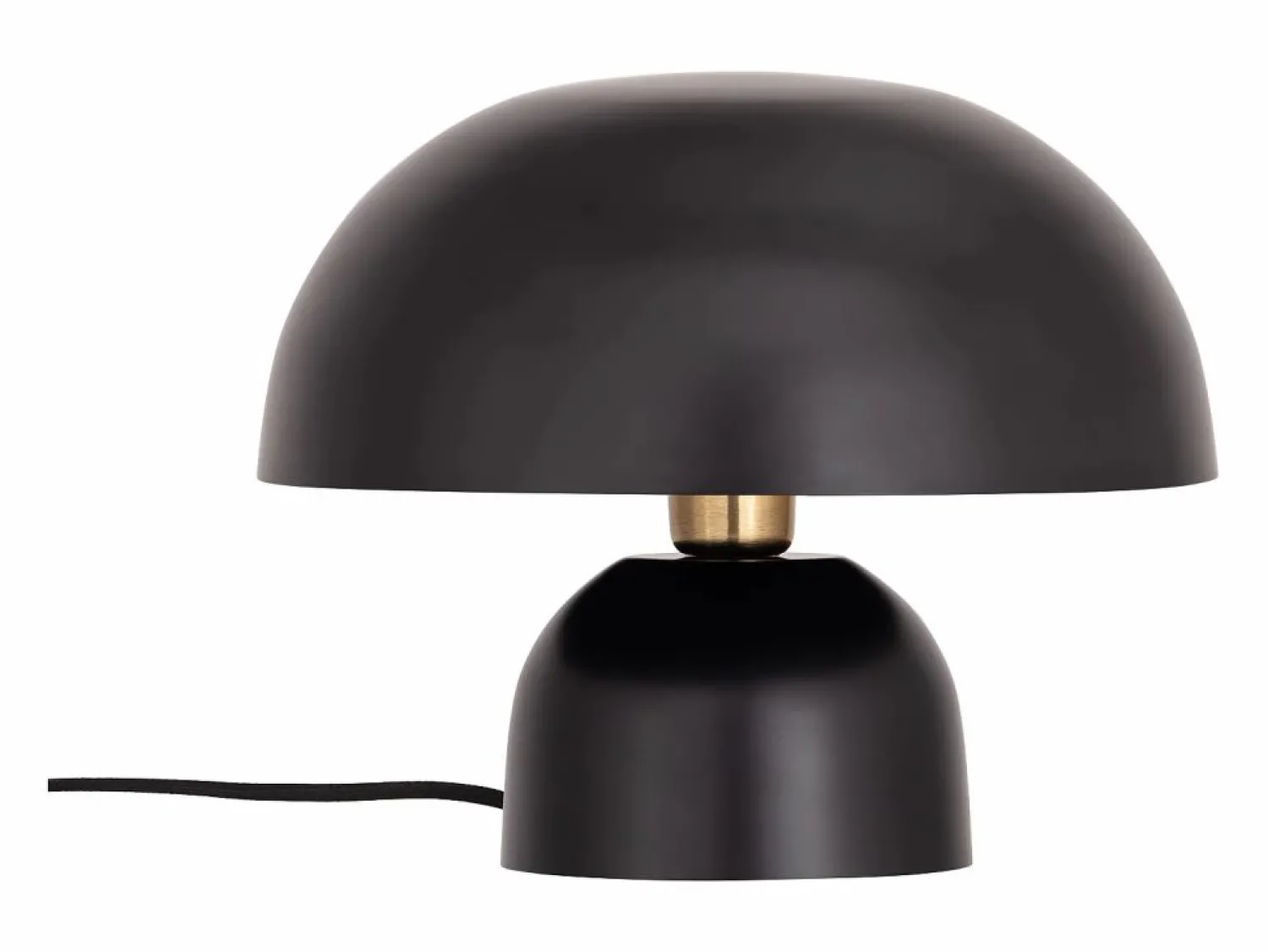 Clearance OZAIA Lámpara de mesa tipo seta de metal, D. 31 x Alt. 25 cm, , SIDNEY Negro