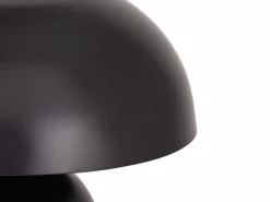 Clearance OZAIA Lámpara de mesa tipo seta de metal, D. 31 x Alt. 25 cm, , SIDNEY Negro