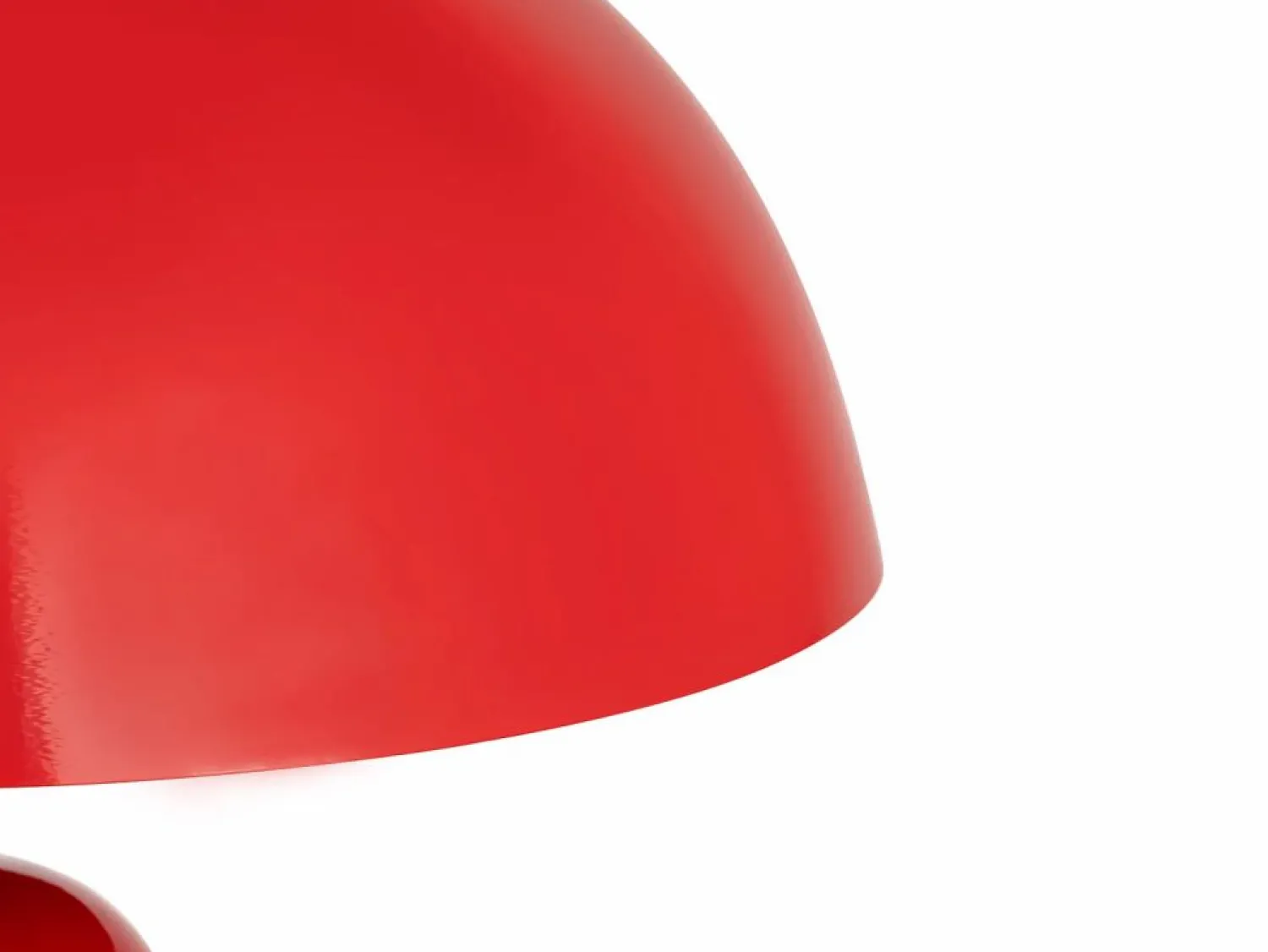 New OZAIA Lámpara de mesa tipo seta de metal, D. 39 x Alt. 52 cm, brillante, LARKIN Rojo
