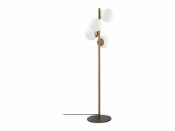 New Lámpara de metal y cristal 4 globos FAZE - Alt. 130 cm - y blanco Lámpara De Pie