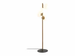 New Lámpara de metal y cristal 4 globos FAZE - Alt. 130 cm - y blanco Lámpara De Pie
