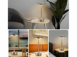Outlet Lámpara de noche inalámbrica , lámpara de mesa LED a batería, lámpara táctil regulable con batería recargable por USB, paquete de 2 Lámpara De Mesa