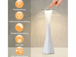 NETTLIFE Lámpara de noche LED táctil regulable USB con 3 niveles de brillo Lámpara de mesa para dormitorio