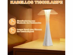 NETTLIFE Lámpara de noche LED táctil regulable USB con 3 niveles de brillo Lámpara de mesa para dormitorio