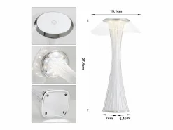 NETTLIFE Lámpara de noche LED táctil regulable USB con 3 niveles de brillo Lámpara de mesa para dormitorio