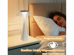 NETTLIFE Lámpara de noche LED táctil regulable USB con 3 niveles de brillo Lámpara de mesa para dormitorio