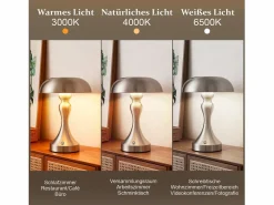 NETTLIFE Lámpara de noche LED , táctil, regulable, inalámbrica, con batería, vintage, recargable por USB