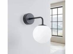 Outlet Sollux Lighting Lámpara de pared Bealy minimalista de acero/vidrio - 1 fuentes luminosas 3000K - L.10 x A.21 cm - /blanco Negro