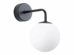 Outlet Sollux Lighting Lámpara de pared Bealy minimalista de acero/vidrio - 1 fuentes luminosas 3000K - L.10 x A.21 cm - /blanco Negro