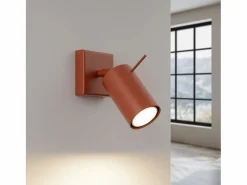 Discount Sollux Lighting Lámpara de pared Briix moderno de acero - 1 fuentes luminosas 4000K - L.8 x A.8 cm - ocre Rojo
