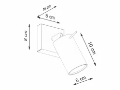 Discount Sollux Lighting Lámpara de pared Briix moderno de acero - 1 fuentes luminosas 4000K - L.8 x A.8 cm - ocre Rojo