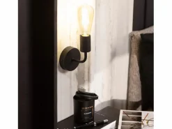 Lámpara de Pared de Metal Jayso Negro Aplique Para Pared