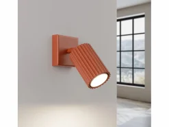 Sollux Lighting Lámpara de pared Gloow minimalista de aluminio - 1 fuentes luminosas 4000K - L.8 x A.8 cm - ocre Rojo