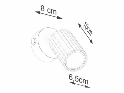 Sollux Lighting Lámpara de pared Gloow minimalista de aluminio - 1 fuentes luminosas 4000K - L.8 x A.16 cm - ocre