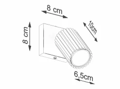Sollux Lighting Lámpara de pared Gloow minimalista de aluminio - 1 fuentes luminosas 3000K - L.8 x A.8 cm -