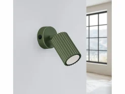 Sollux Lighting Lámpara de pared Gloow minimalista de aluminio - 1 fuentes luminosas 3000K - L.8 x A.16 cm - oliva