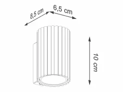Clearance Lámpara de pared Gloow minimalista de aluminio - 1 fuentes luminosas 3000K - L.6,5 x A.10 cm - Aplique Para Pared