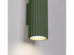 Hot Lámpara de pared Gloow minimalista de aluminio - 2 fuentes luminosas 4000K - L.6,5 x A.20 cm - oliva Aplique Para Pared