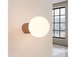 Hot Sollux Lighting Lámpara De Pared Halo Moderno De Aluminio/Vidrio - 1 Fuentes Luminosas - L.12 X A.12 Cm - Moca Marru00f3n
