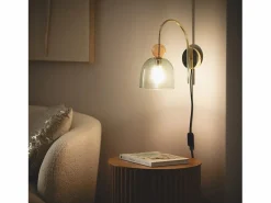 Ledkia Lámpara de Pared Metal y Cristal Baudelaire Verde