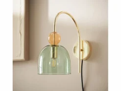 Ledkia Lámpara de Pared Metal y Cristal Baudelaire Verde