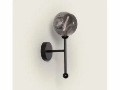 Ledkia Lámpara de Pared Metal y Cristal Abbie Humo