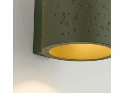 Outlet Sollux Lighting Lámpara de pared Orbis industrial de concreto - 1 fuentes luminosas - L.10 x A.10 cm - oliva Verde