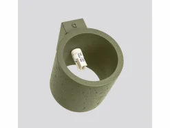 Outlet Sollux Lighting Lámpara de pared Orbis industrial de concreto - 1 fuentes luminosas - L.10 x A.10 cm - oliva Verde