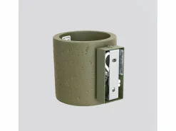 Outlet Sollux Lighting Lámpara de pared Orbis industrial de concreto - 1 fuentes luminosas - L.10 x A.10 cm - oliva Verde