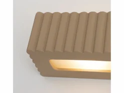 Outlet Sollux Lighting Lámpara de pared Rigata moderno de cerámica - 1 fuentes luminosas - L.34 x A.10 cm - pardo Gris
