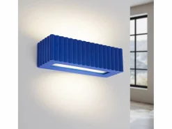 Sollux Lighting Lámpara de pared Rigata moderno de cerámica - 1 fuentes luminosas - L.34 x A.10 cm - ultramarino