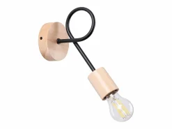 Sollux Lighting Lámpara de pared Sparkon minimalista de acero/madera - 1 fuentes luminosas 4000K - L.10 x A.24 cm - /madera natural