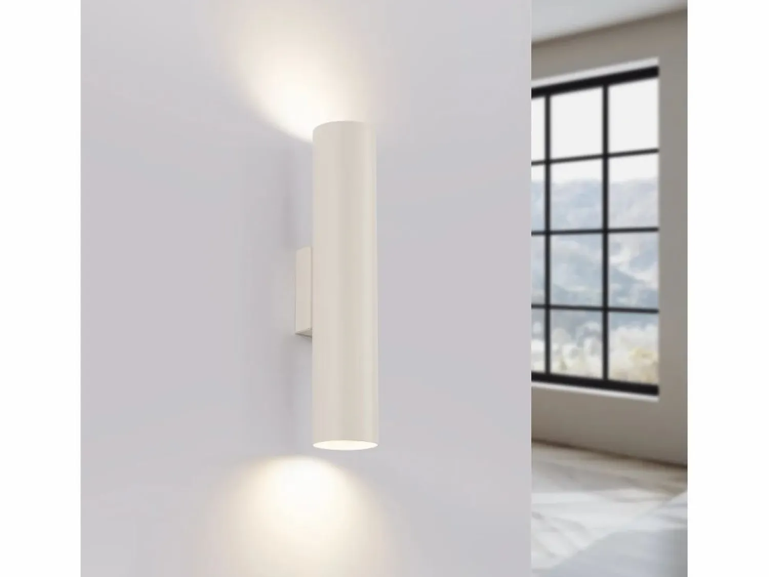 Online Sollux Lighting Lámpara de pared Toris desván de acero - 2 fuentes luminosas 4000K - L.6 x A.30 cm - Beige