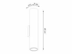Lámpara de pared Toris desván de acero - 2 fuentes luminosas 3000K - L.6 x A.30 cm - oliva Aplique Para Pared