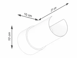 Outlet Lámpara de pared Torow minimalista de acero - 1 fuentes luminosas 4000K - L.10 x A.21 cm - Aplique Para Pared
