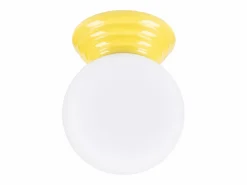 Clearance Sollux Lighting Lámpara de pared Zori minimalista de cerámica/vidrio vidriado - 1 fuentes luminosas - L.12 x A.12 cm - Amarillo