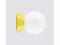Clearance Sollux Lighting Lámpara de pared Zori minimalista de cerámica/vidrio vidriado - 1 fuentes luminosas - L.12 x A.12 cm - Amarillo