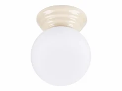 Best Sollux Lighting Lámpara de pared Zori minimalista de cerámica/vidrio vidriado - 1 fuentes luminosas - L.12 x A.12 cm - Beige
