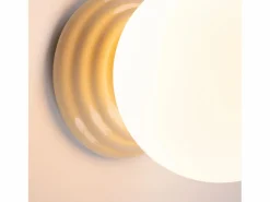 Best Sollux Lighting Lámpara de pared Zori minimalista de cerámica/vidrio vidriado - 1 fuentes luminosas - L.12 x A.12 cm - Beige