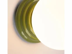 Sale Sollux Lighting Lámpara de pared Zori minimalista de cerámica/vidrio vidriado - 1 fuentes luminosas - L.12 x A.12 cm - oliva Verde